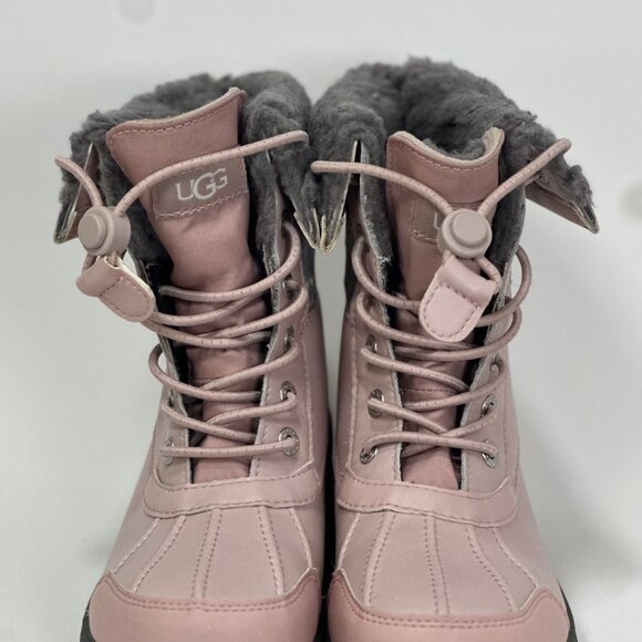 UGG Girls Pink Crystal Butte II Waterproof Leather Winter Boots Size 3 Excellent - Picture 3 of 9